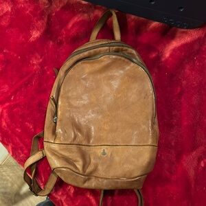 Harbor Carmel colored leather mini backpack